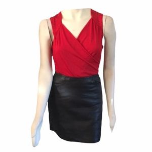 The Limited Red and Black Midi Skirt